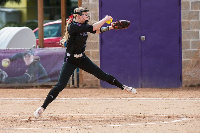 Rusty Rae/News-Register##Tayah Kelley has been the best pitcher in the Northwest Conference this season, posting a league-best 1.46 ERA and 188 strikeouts, the most in the league. This weekend, she will look to lead Linfield to the NWC tournament crown.