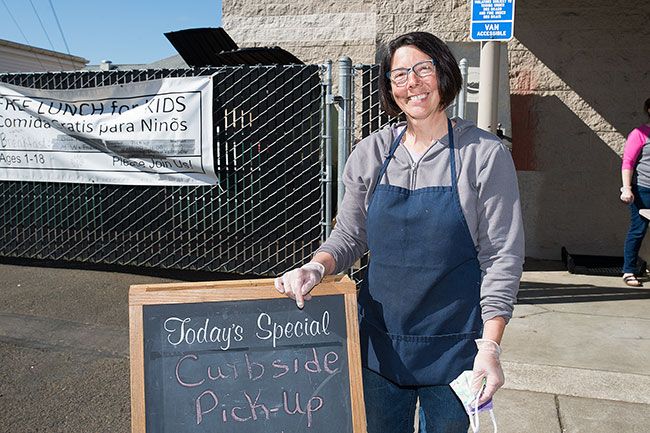 Marcus Larson/News-Register ##
Pam Johnson, who joined the Dayton School District in 1995, plans to retire from her job as food service director at the end of the school year. She enjoys making sure youngsters have nutritious meals