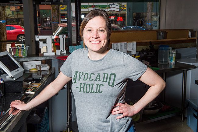 Rusty Rae / News-Register##Heather Miller, an advocate for healthy lifestyles since college, operates the health bar Local Flow in downtown McMinnville.