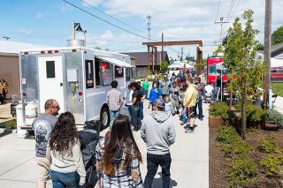 News-Register file photo##The 2019 Mac Food Truck Fest drew hungry crowds to Alpine Avenue in McMinnville. The event, a fundraiser co-sponsored by the McMinnville Noon Rotary Club and Willamette Cancer Foundation, was canceled this year.