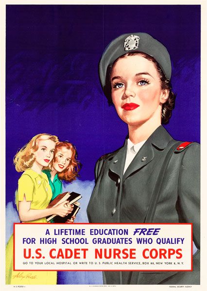 A Nurse Cadet Corps recruiting poster.