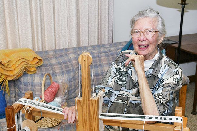 News-Register file photo ##
Margaret “Marg” Johansen was known among fellow weavers for her innovative techniques and artistic eye. The longtime McMinnville resident died in 2004, the year this photo was taken.