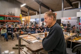 Rusty Rae/News-Register ## Legendary Southern California automobile customizer and metal fabricator Gene Winfield put his expertise on display at Willamina High School earlier this month. He’s 94 years old, but as one student was quick to point out, “He’s still got it.”