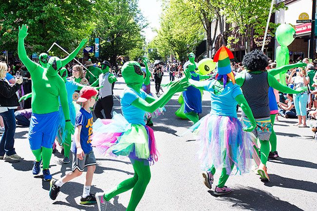News-Register file photo##The UFO Parade attracts crowds of humans and other beings each year.
