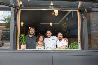 Rusty Rae/News-Register##After years of selling from the Renegade food truck window, owners Wesley Jones, Noelle Amaya Bell, Nicholas Bell and Cody Drew have opened a new brick-and-mortar family restaurant in Carlton. The name, the Blind Pig, is a reference to speakeasies.
