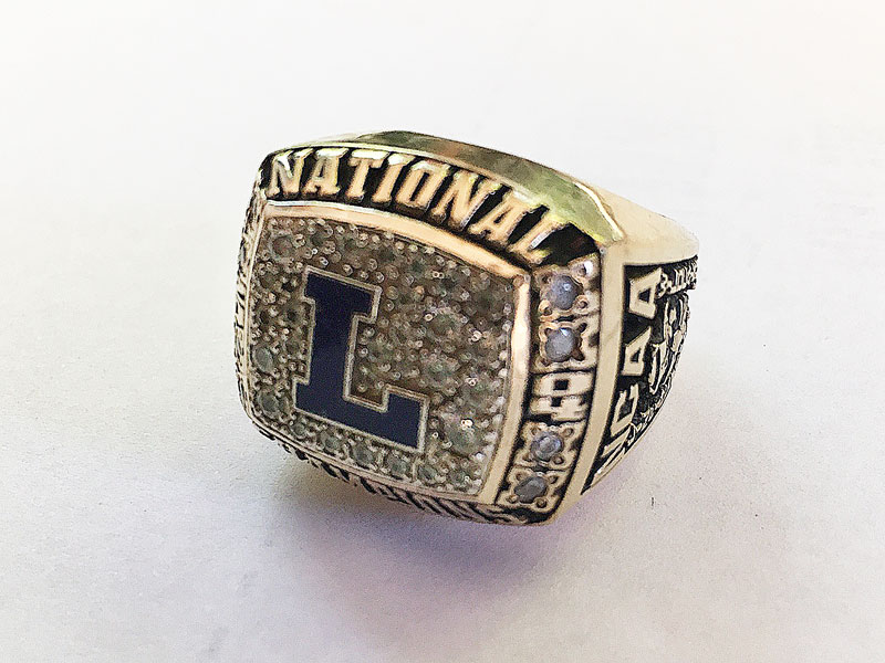 Submitted photo##
A 2004 NCAA championship ring is among items stolen from a display case at Linfield College.