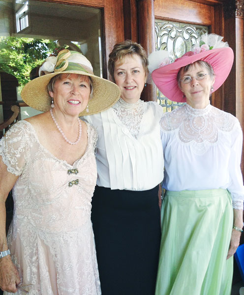 Submitted photo ##
Patti Webb and her sisters Christy and Janice in vintage costumes at their parents’ home just north of downtown. They enjoyed dressing up and volunteering together during a 2012 tour benefiting the Yamhill Enrichment Society.