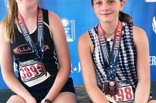 Photo courtesy Heather Hughes##
Willamina sisters and youth track and field athletes Hallee and Hadley Hughes both won all-America status at the National Junior Olympic Championships in Sacramento July 22-28. Photo courtesy Heather Hughes##
Willamina sisters and youth track and field athletes Hallee and Hadley Hughes both won all-America status at the National Junior Olympic Championships in Sacramento July 22-28.
