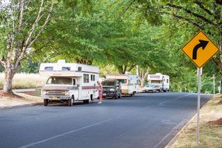 Rusty Rae/News-Register##A handful of motorhomes and trailers parked along Marsh Lane in McMinnville last week. Rusty Rae/News-Register##A handful of motorhomes and trailers parked along Marsh Lane in McMinnville last week.