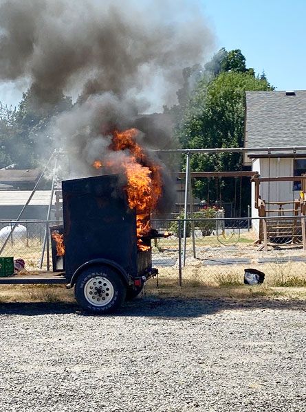 Ann Coleman s commercial grill was a total loss. Submitted photo.