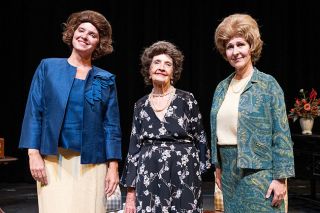 Marcus Larson/News-Register ## “Tea for Three” at Gallery Theater looks at the lives of first ladies, from left, Betty Ford (Holly Spencer), Lady Bird Johnson (Sharon Morgan), and Pat Nixon (Cathy Willoughby).