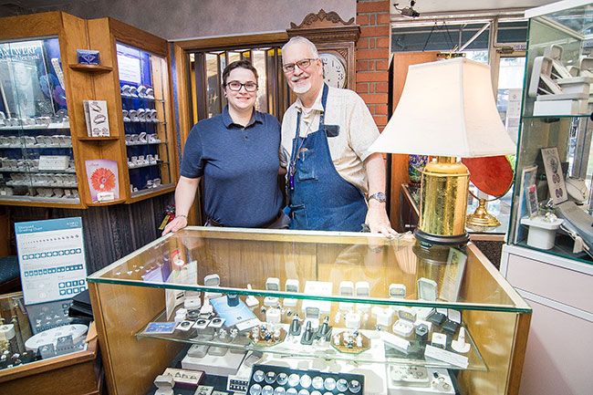 Marcus Larson/News-Register ## Dave Spalding is pleased that his youngest daughter, Jean Spalding, is his partner in Timmreck & McNicol Jewelers.