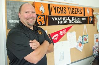 News-Register file photo##Clint Raever, pictured here in 2018 after becoming principal of Yamhill Carlton High School, has been selected to lead the district. News-Register file photo##Clint Raever, pictured here in 2018 after becoming principal of Yamhill Carlton High School, has been selected to lead the district.