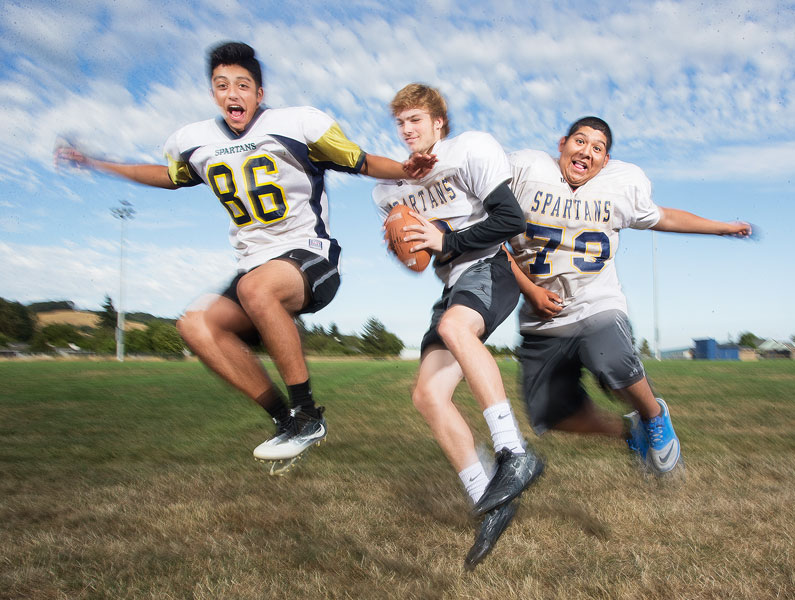 Rockne Roll/News-Register##
Wide receiver Chris Savoldi, quarterback Jake DeBoff, and offensive guard David Olvera have stepped into leadership roles for the Spartans this year.