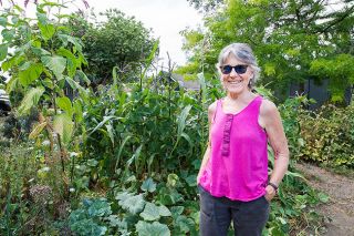 Marcus Larson / News-Register##Cindy Perkins discusses her homestead garden outside of Lafayette, where she grows year-round fresh vegetables. A small orchard also provides an abundance of apples, figs, plums, pears and quince, and a berry patch fills in additional summer fruit. Marcus Larson / News-Register##Cindy Perkins discusses her homestead garden outside of Lafayette, where she grows year-round fresh vegetables. A small orchard also provides an abundance of apples, figs, plums, pears and quince, and a berry patch fills in additional summer fruit.