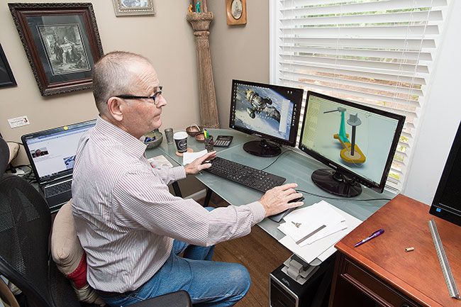 Marcus Larson/News-Register##Kleemann uses computer programs to create 3-D images.