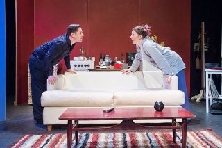 Marcus Larson/News-Register##After hearing about the attack, George (Christopher Anderson) argues with Callie (Lesli Lucier) that he has a right to be concerned about her welfare. Marcus Larson/News-Register##After hearing about the attack, George (Christopher Anderson) argues with Callie (Lesli Lucier) that he has a right to be concerned about her welfare.