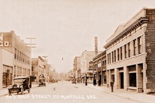 A picture of Third Street in McMinnville around 1919 from the collection of Michael Hafner. ##