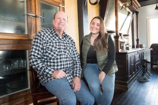 Marcus Larson/News-Register##Mike Larson and his youngest daughter, Heidi Davis, are partners in The Larson House, a restaurant opening soon in Yamhill. They also run Carlton Corners, an eatery and gas station in Carlton.