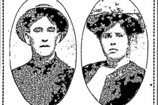 ##Portraits of Homer Roper and the girl with whom he’d eloped, Leah Powell, as they appeared in the Portland Morning Oregonian after Roper was shot.