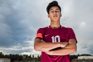 Marcus Larson/News-Register##
Dayton center back Genaro Islas stands tall on the soccer field as he solidifies the Pirates’ defense. Marcus Larson/News-Register##
Dayton center back Genaro Islas stands tall on the soccer field as he solidifies the Pirates’ defense.