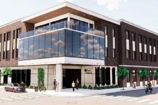 Architectural rendering courtesy of SUM Design Studio##
A revised rendering of a proposed new building for First Federal Savings & Loan at 118 N.E. Third St. updates the first proposal presented to members of the McMinnville Historic Landmarks Committee Sept. 26. The revised proposal includes an additional window on the ground floor. The color scheme has also been tweaked. Architectural rendering courtesy of SUM Design Studio##
A revised rendering of a proposed new building for First Federal Savings & Loan at 118 N.E. Third St. updates the first proposal presented to members of the McMinnville Historic Landmarks Committee Sept. 26. The revised proposal includes an additional window on the ground floor. The color scheme has also been tweaked.
