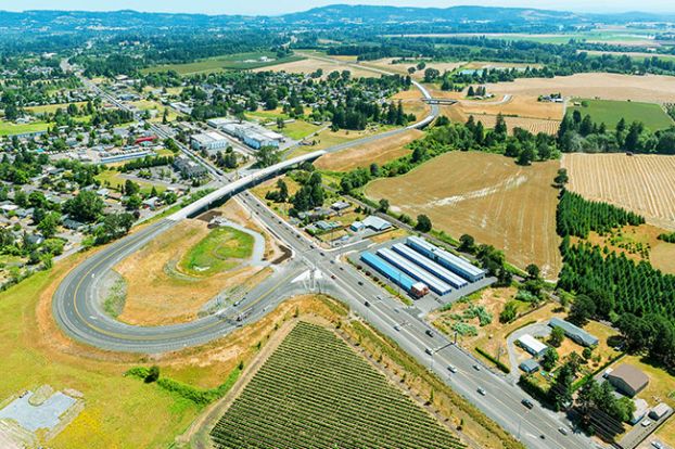 Oregon Department of Transportation photo/2017##
The first phase of the Newberg-Dundee Bypass was nearing completion in July 2017.