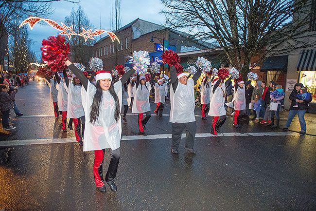 Marcus Larson / News-Register##The McMinnville High School dance team participates in the annual Christmas Parade.