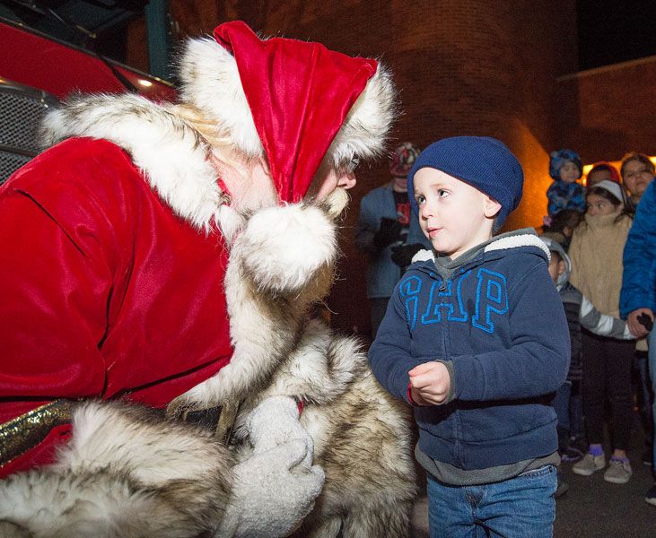 Marcus Larson/News-Register##
Four-year-old Wyatt Bean tells Santa he wants Army themed toys for Christmas.