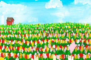 Gabriela Leikam’s painting was inspired by a family visit to the Wooden Shoe Tulip Festival. Gabriela Leikam’s painting was inspired by a family visit to the Wooden Shoe Tulip Festival.