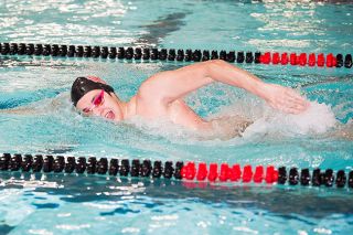 Marcus Larson/News-Register##
McMinnville’s Brazilian exchange student Caetano Santos races for first in the boys’ 500-yard freestyle during Tuesday’s league dual against Century. Santos finished in a time of five minutes, 8.70 seconds to win the event for his school. Marcus Larson/News-Register##
McMinnville’s Brazilian exchange student Caetano Santos races for first in the boys’ 500-yard freestyle during Tuesday’s league dual against Century. Santos finished in a time of five minutes, 8.70 seconds to win the event for his school.