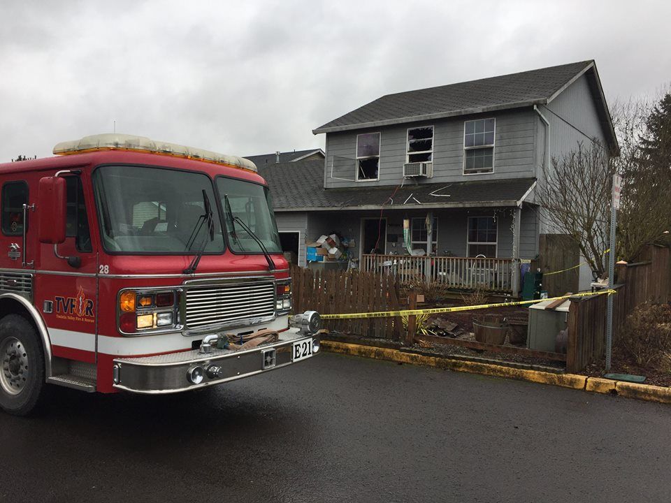 Photo courtesy Tualatin Valley Fire & Rescue##A Newberg woman died in a house fire Tuesday morning.
