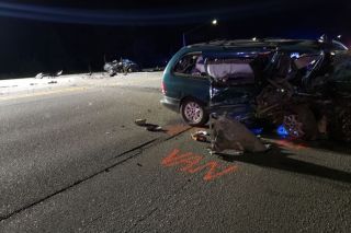 Oregon State Police photo##A two-vehicle crash early Thursday morning west of Salem on Highway 22 claimed the life of a McMinnville woman. Oregon State Police photo##A two-vehicle crash early Thursday morning west of Salem on Highway 22 claimed the life of a McMinnville woman.