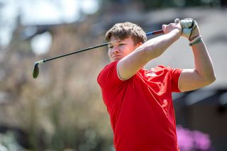 Rusty Rae/News-Register##Carson Thomas has been one of the best golfers in the Pacific Conference this season, and on Thursday, he earned a spot in the state meet with an 82 at Stone Creek Golf Course.