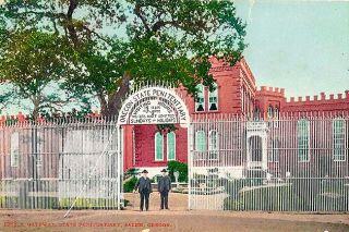 ##This postcard image from the 1920s shows the entrance to the Oregon State Penitentiary as it appeared during the 1925 breakout.
