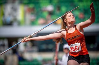 Brynn Kleinke/OSAA##Willamina’s Hallee Hughes won her second straight javelin state title on Thursday, recording a mark of 139-04, more than 20 feet further than any other 2A competitor. The Nevada commit leaves Willamina as a five-time state champion (three in javelin, two in discus).