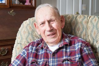 News-Register file photo##Vic Banke fought in the Battle of the Bulge in December 1944. The McMinnville man died on Memorial Day at the age of 98.