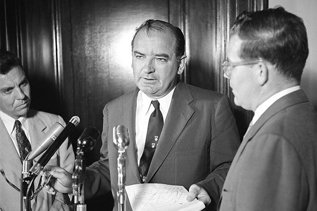 Thomas J. O’Halloran photo/Library of Congress collection##Sen. Joseph McCarthy pictured in 1954.