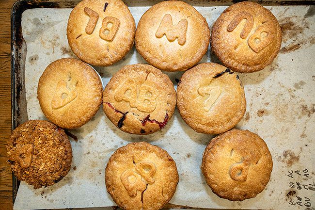 BLUE RAEVEN PIES:What started with a dream of raising the finest quality blueberries for our family and local community has now turned into over a 130 acres of Blueberries, Boysenberries, Marionberries, Blackberries, Tayberries, Strawberries, Apples and Peaches. Our hands on approach and active role in the growing operation allows us to maintain the highest level of quality from the time our berries are harvested until they are processed and used for our delicious hand crafted pies and other Gourmet products in the Blue Raeven line. We believe at Blue Raeven a great pie starts with great local fruit.