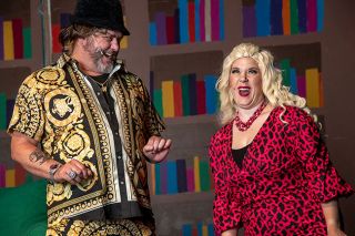 Rusty Rae/News-Register##Sean Keller as Mr. Wormwood and Tiffany Carlson as Mrs. Wormwood react to his scheme to make a fortune, in Gallery Theater’s production of “Matilda” opening Sept. 8 at the downtown McMinnville theater.
