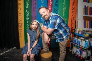 Rusty Rae/News-Register##Esther Morgan and her dad, Travis Morgan, are enjoying acting together in “Matilda.” They have done several shows together.