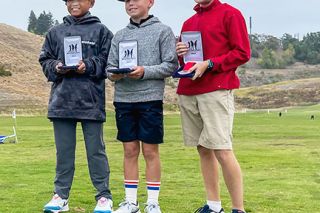 Submitted Photo##Alexander Chitty (right) finished second in his age group at the Drive, Chip and Putt regionals. Submitted Photo##Alexander Chitty (right) finished second in his age group at the Drive, Chip and Putt regionals.