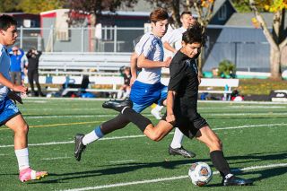 Rusty Rae/News-Register##Dayton’s Johnathan Mendez scored a hat trick in the Pirates’ first round 5-2 win over Siuslaw/Mapleton.