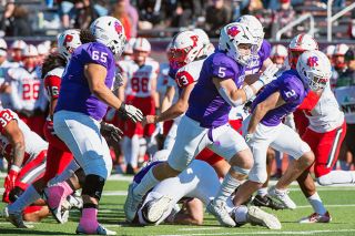 Rusty Rae/News-Register##Linfield running back Connor McNabb rushed for 76 yards and a touchdown in the team’s 42-27 win over Pacific on Saturday, Oct. 28.