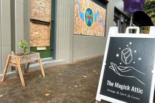 Submitted photo##The Magick Attic is one of six McMinnville businesses that have had windows broken in the last two months. The window and door were damaged in separate incidents a week apart.