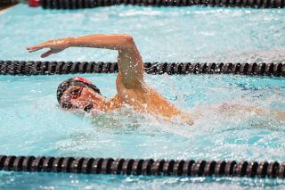 Rusty Rae/News-Register##McMinnville swimmer Noah Jones was a part of the boys team that helped defeat Sherwood 198-141 on Dec. 14.