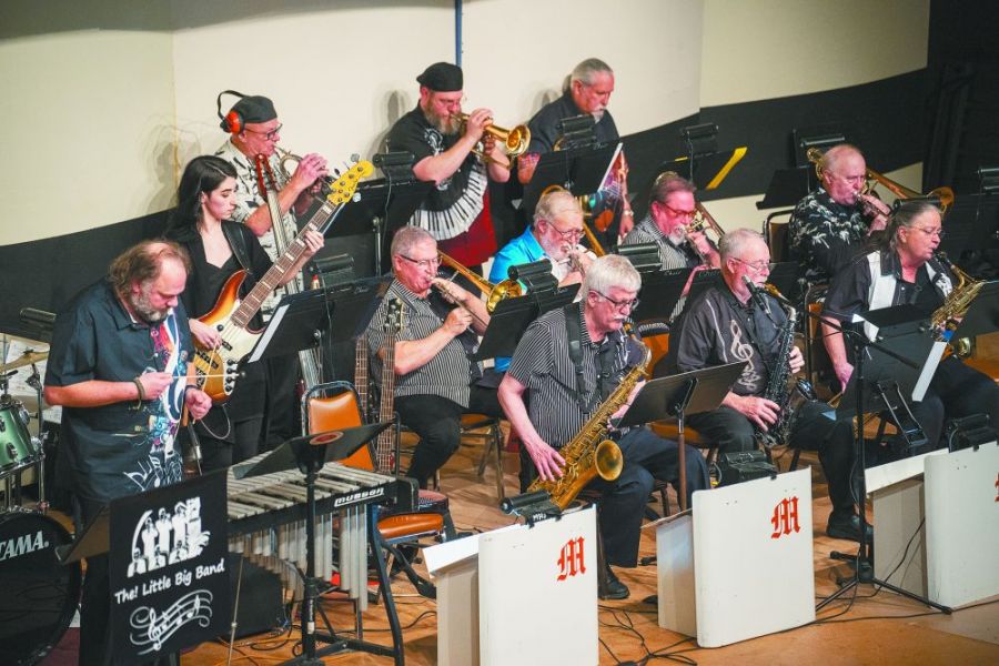 Rachel Thompson/News-Register##The! Little Big Band plays “Road Song” by jazz legend Wes Montgomery.