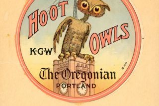 Oregon Historical Society##One of the original car-window stickers that was supplied to new members of the KGW Order of Hoot Owls.