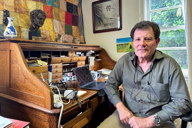 Kirby Neumann-Rea/News-Register##Nicholas Kristof, in his study at home in Yamhill, sees his new book as a way to “cultivate a little bit of respect for journalism” and encourage “thoughtful efforts to bridge the urban-rural divide.”