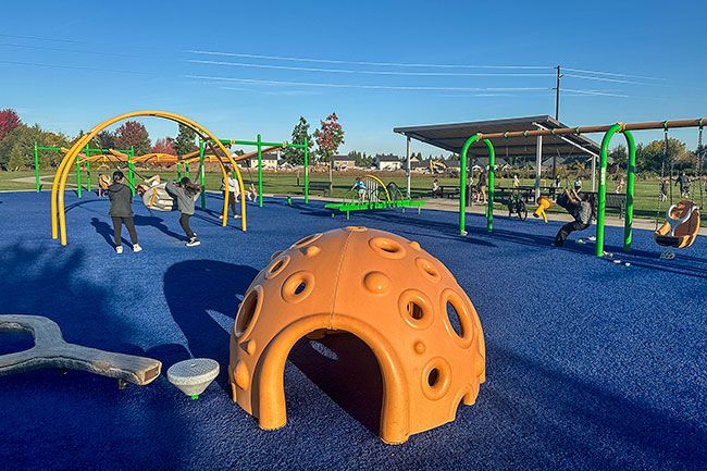 Kirby Neumann-Rea/News-Register##An all-abilities playground was built this year at Jay Pearson Park with help from the McMinnville Kiwanis Club.